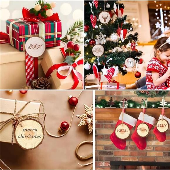 Natural Wood Slices 30pcs 2.0"-2.45" Predrilled Wood Circles for Craft - Picture 6 of 7